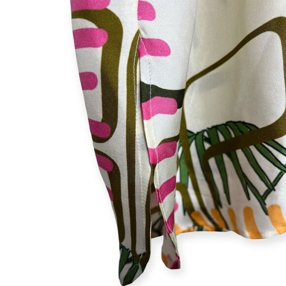 Be Parisian 100% French Silk Twist Tank Top Blouse Botanical Floral XSmall Small - Picture 5 of 10